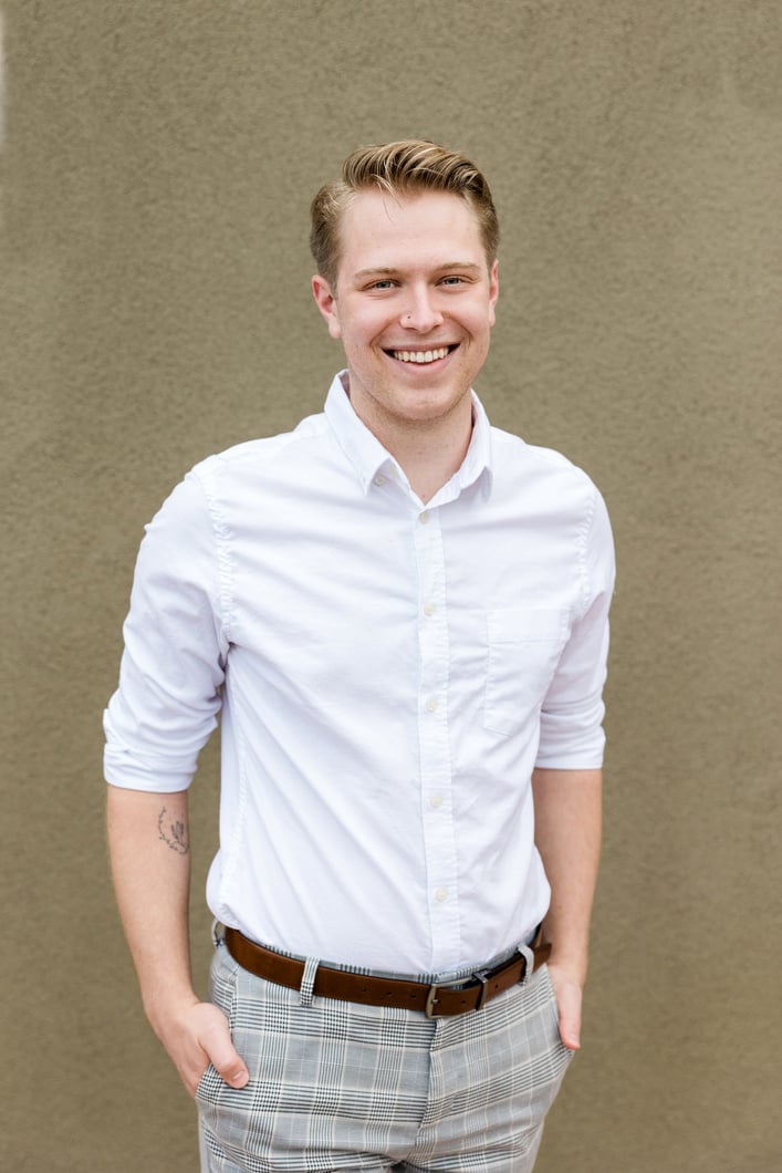 Man in Maroon Dress Shirt Outdoors